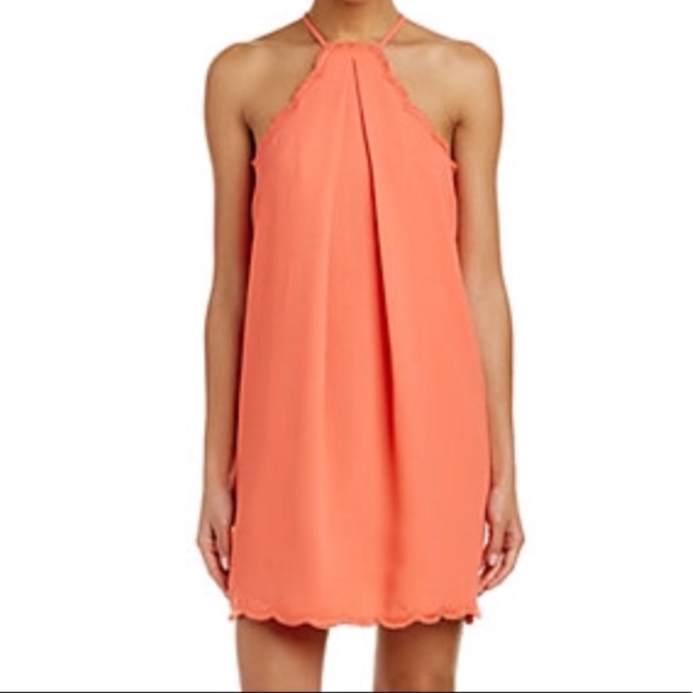 NWT Trina Turk Coraline Coral Scalloped Halter Top Women’s Mimi Dress US 2 - Picture 4 of 6